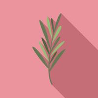 Rosemary plant icon flat vector. Herb leaf vector