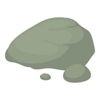 Decorative stone icon isometric vector. Large gray smooth decorative stone icon vector