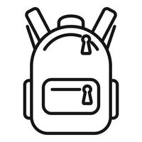vector de contorno de icono de mochila escolar. forma de papel