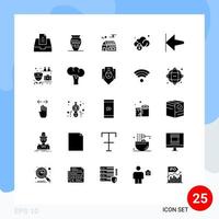 25 iconos creativos signos y símbolos modernos de datos de protección del hogar seguros para el hogar elementos de diseño vectorial editables vector