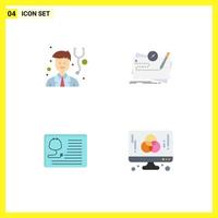 Modern Set of 4 Flat Icons and symbols such as doctor doctor game quest healthcare Editable Vector Design Elements