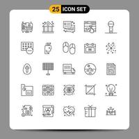 Modern Set of 25 Lines Pictograph of products electronics dialog devices touch Editable Vector Design Elements