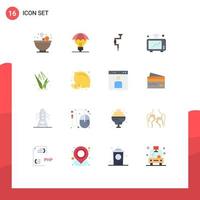 Flat Color Pack of 16 Universal Symbols of wifi microwave drill iot well Editable Pack of Creative Vector Design Elements