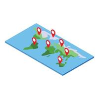 Global trip location icon isometric vector. World travel vector