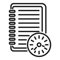 Timer notebook icon outline vector. Work project vector