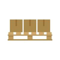 Storage parcel pallet icon flat isolated vector