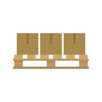 Storage parcel pallet icon flat isolated vector