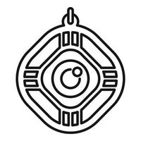 vector de contorno de icono de amuleto de suerte. cuenta esotérica