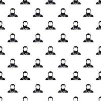 Man with beard avatar pattern, simple style vector