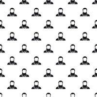 Man with beard avatar pattern, simple style vector