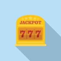 Jackpot icon flat vector. Lucky slot vector
