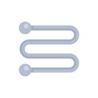 Wall heated towel rail icon flat isolated vector