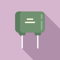 Computer capacitor icon flat vector. Component resistor vector