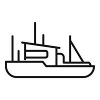 Fishing boat icon outline vector. Fish ship vector