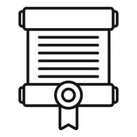 Degree papyrus icon outline vector. Online study vector