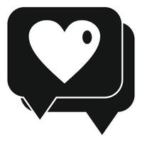 Trust love chat icon simple vector. Heart agreement vector