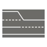 Road element top view icon, cartoon style vector