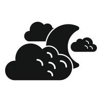 Night moon sky icon simple vector. Weather cloud vector