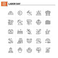 25 Labor Day icon set vector background