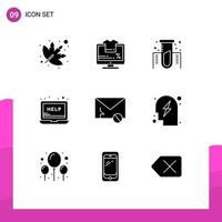 9 Creative Icons Modern Signs and Symbols of message envelope experiment support laptop Editable Vector Design Elements