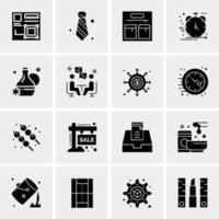 16 iconos universales de negocios vector ilustración de icono creativo para usar en proyectos relacionados con la web y dispositivos móviles