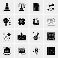 16 iconos universales de negocios vector ilustración de icono creativo para usar en proyectos relacionados con la web y dispositivos móviles