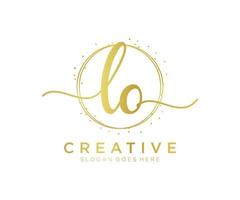 Initial LO feminine logo. Usable for Nature, Salon, Spa, Cosmetic and Beauty Logos. Flat Vector Logo Design Template Element.