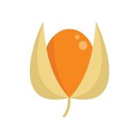 Golden berry icon flat isolated vector