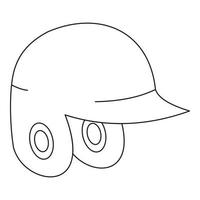 Helmet for baseball or softball icon outline style vector