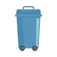 Plastic garbage bin icon flat isolated vector