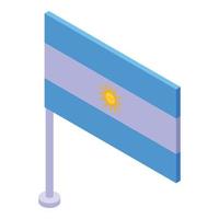 vector isométrico del icono de la bandera argentina. emblema compañero