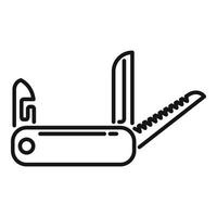 Knife kit icon outline vector. Army multitool vector