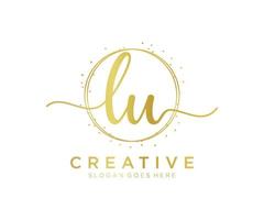 Initial LU feminine logo. Usable for Nature, Salon, Spa, Cosmetic and Beauty Logos. Flat Vector Logo Design Template Element.