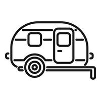 Camper rv icon outline vector. Auto bus vector