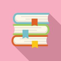 Book stack icon flat vector. Form check vector