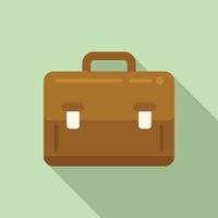 Study briefcase icon flat vector. Degree education vector