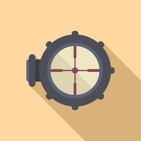 Scope sight icon flat vector. Rifle gun vector