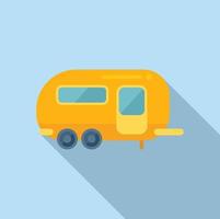 Home trailer icon flat vector. Car caravan vector