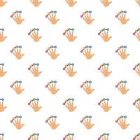 Scanning of finger pattern, cartoon style vector