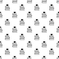 Books and cup of tea pattern, simple style vector