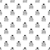 Books and cup of tea pattern, simple style vector