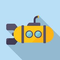 Deep submarine icon flat vector. Sea ship vector