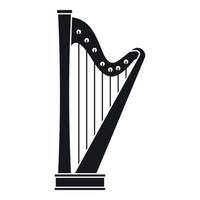 Harp icon, simple style vector