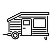 Home trailer icon outline vector. Car caravan vector