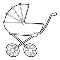 Baby carriage icon, isometric 3d style vector