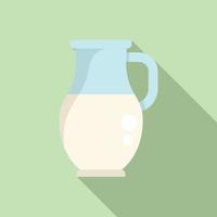 Gmo milk jug icon flat vector. Agriculture food vector