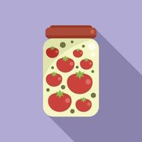 vector plano de icono de tomate en escabeche. comida vegetal