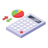 Study calculator icon isometric vector. Case research vector