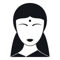 Indian woman icon, simple style vector