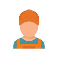 Cleaning service man icon flat isolated vector